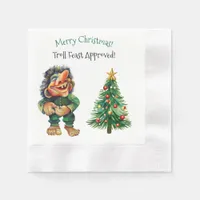 Cheeky Christmas Troll and Tree Delight  Napkins