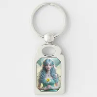 Beautiful March Fairy in Daffodils Keychain