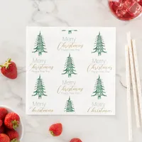 Green Pagoda Christmas Tree Pattern  Paper Dinner Napkins