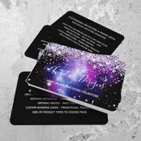 Lilac Glitter Blue Purple Galaxy Online Store Business Card