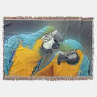 Parrots in love throw blanket