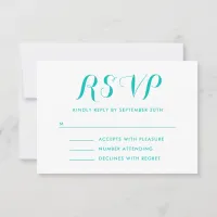 Bright Turquoise Painted Ombre RSVP Card