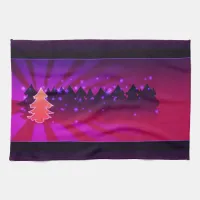 Christmas Trees Shades of Purple Kitchen Towel