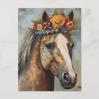 Cute Horse in a Floral Crown  Postcard