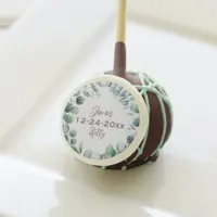 Eucalyptus leaves botanical greenery wedding cake pops