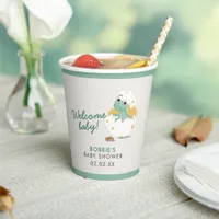 Cute Welcome Baby Gender Neutral Dinosaur Theme Paper Cups