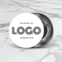 White and Black Modern Rectangular Logo Button