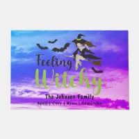 Halloween Feeling Witchy Witch Blue Purple Sky Doormat