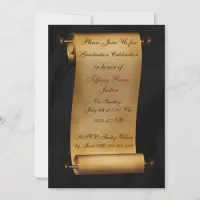 elegant scroll Graduation party Invitation