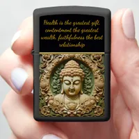 Buddhist Carving With Leaves and Orbs Zippo Lighter