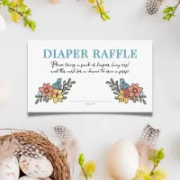 Spring Birds Diaper Raffle Baby Shower Enclosure Card
