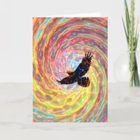 Fly Bird Digital Art  Birthday Card