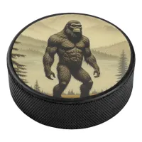 Vintage Bigfoot in the Mountains and Pines Hockey Puck