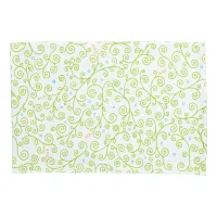 Lime Green Curlicue Vines | Whimsical Pattern Pillow Case