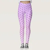 Purple Polka Dot On Girly Pink And Lilac Leggings