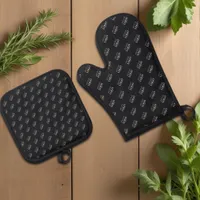 Business Logo Simple Modern Promotional Catering Oven Mitt & Pot Holder Set