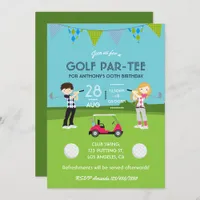 Kids Golf Theme Birthday Party Customized Invitation