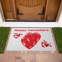 Simple Red Hearts Happy Valentine's | Doormat