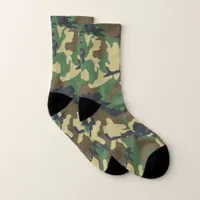 Army Green Camouflage Print Hunting Socks