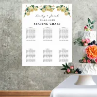 Gold Geometric Yellow Floral Wed 60 Seating Chart