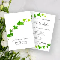 Green English Ivy Vine Foliage Death Anniversary  Invitation