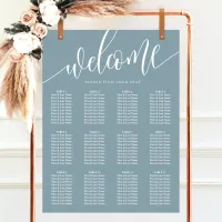 Dusty Blue Minimalist Wedding Seating Chart