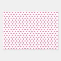 Pretty Pink Polka Dots Wrapping Paper Sheets