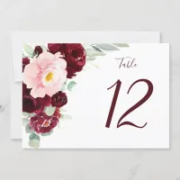 Modern Floral Burgundy Horizontal Large Wedding