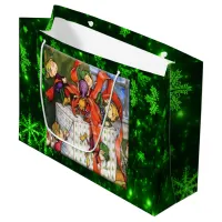 Merry Elves Wrapping Present Large Gift Bag