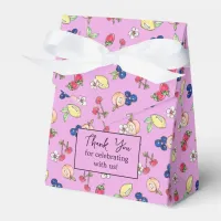 First Birthday Party Hand Drawn Fruit Pattern Favor Boxes