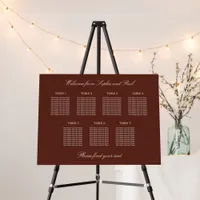 Dark Cinnamon 7 Table Seating Chart Foam Board