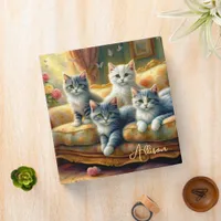 Cats on the sofa - cute scene in vintage look 3 ring binder