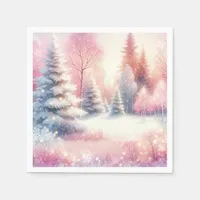 Pink Winter Wonderland Christmas  Napkins