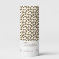 Maple Leaves Thankful Thanksgiving Brunch Dinner Pillar Candle