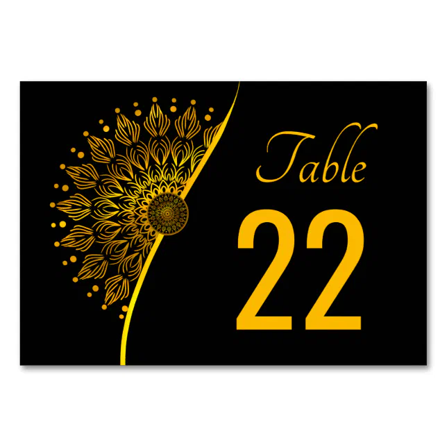 Traditional mandala classic elegant luxury wedding table number