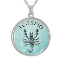 Horoscope Sign Scorpio Charm Sterling Silver Necklace
