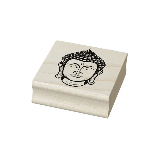 Buddha Head Rubber Stamp