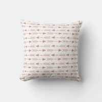 Modern Rose Gold Foil Style | Boho Tribal Arrows Throw Pillow