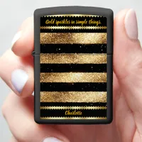 Glowing golden marble textures zippo lighter