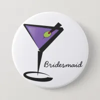 fun purple martini pinback button