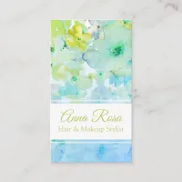 ** Popular Girly Turquoise Green Gold Beauty Business Card