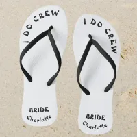 Bride Name Black And White Flip Flops