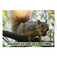 You make me Nutty, Squirrel Humor Card