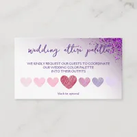 Violet Magenta QR Code Wedding Attire Dress Code Enclosure Card