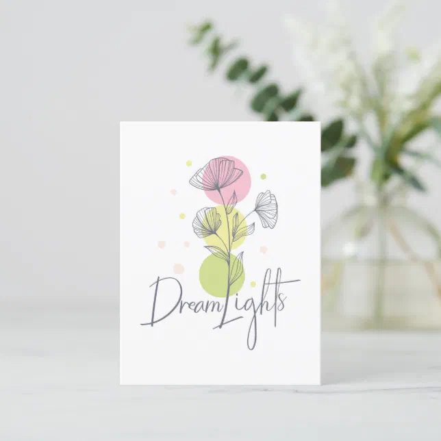 Dream Lights Floral Pastel Colors Postcard