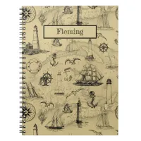 Vintage Nautical Ships Name Travel Writing Journal