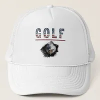 *~* White Flag USA Patriotic Modern American GOLF Trucker Hat