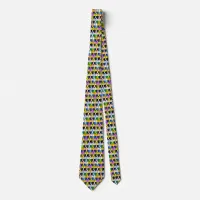 Colorful Retro Border Collie Pop Art Neck Tie