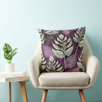 Purple Green Christmas Pattern#29 ID1009 Throw Pillow