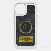 Aquarius Dark Zodiac Astrology: Black & Gold iPhone 15 Case